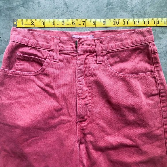 vintage 80s red GUESS JEANS Style 43105A high rise ankle zip Sz 29 - Picture 7 of 11